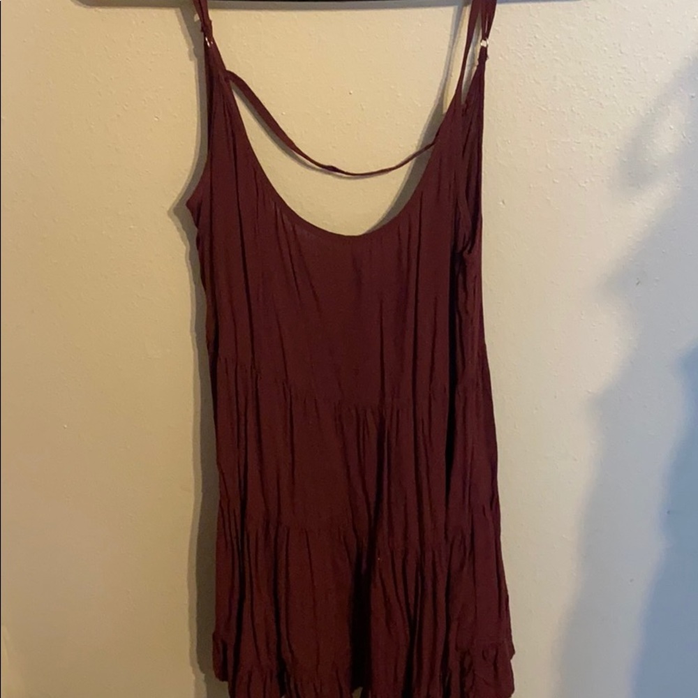 Brandy Melville flowy maroon dress